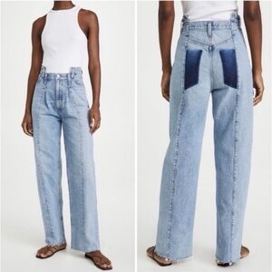 AGolde “matrix” pieced high-rise straight fit jeans